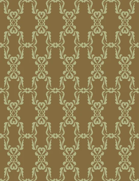 Latar belakang pola mulus dari motif tanaman dalam gaya wallpaper retro - Stok Vektor