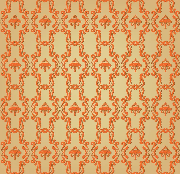 Seamless background from plant motifs in a retro style wallpaper — Stock Vector