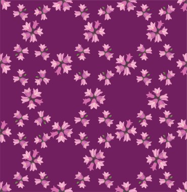 Lila ve pembe bluebells ile Seamless Modeli arka plan