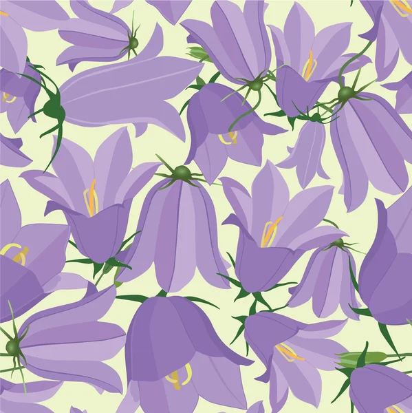 Seamless pattern background with lilac flowers bluebell