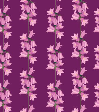 printseamless Lila ve pembe bluebells ile arka plan deseni