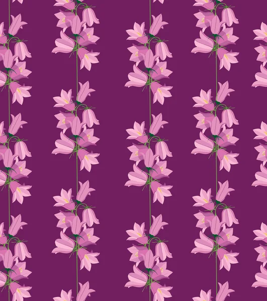 Fondo estampado sin costuras con campanas lila y rosa — Archivo Imágenes Vectoriales