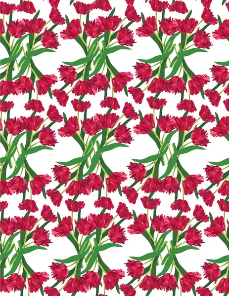 Motif sans couture avec motifs végétaux bouquets de tulipes de fleurs — Image vectorielle