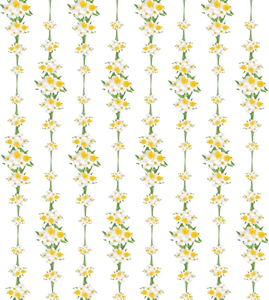 Modèle sans couture avec des fleurs jonquilles — Image vectorielle