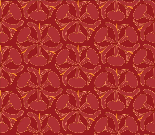 赤い花の cal のシームレスなパターン背景 — ストックベクタ