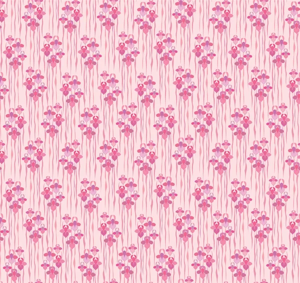 꽃 창포와 크림슨 원활한 패턴 — 스톡 벡터