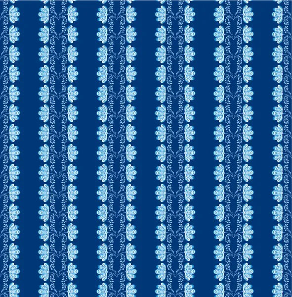 Seamless pattern with abstract flowers on dark blue — Stock Vector