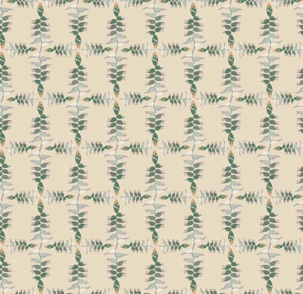 Motif sans couture avec motif floral sur fond beige — Image vectorielle