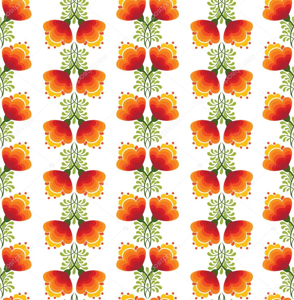 Floral pattern seamless. Flower vector motif on white background. Elegant wallpaper