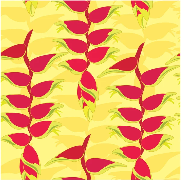 Seamless pattern with floral motif on yellow background — Stock Vector