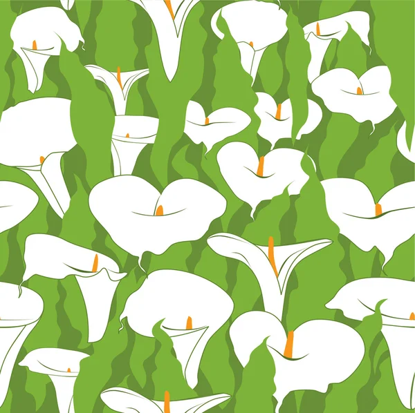 Pastel arka plan üzerinde beyaz çiçekler cal ile Seamless Modeli — Stok Vektör