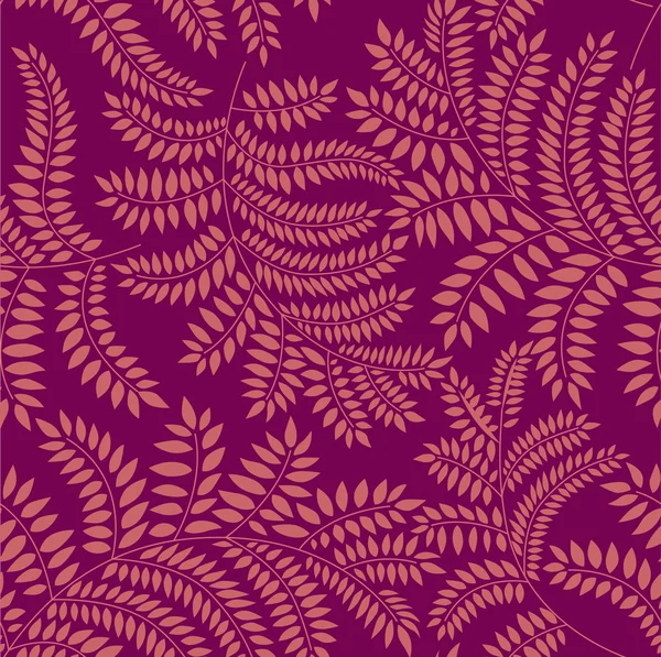 Seamless pattern with autumn leaves on violet background, Print — Stock Vector