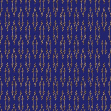 yaprak ve tohum üzerinde mavi arka plan ile Seamless Modeli