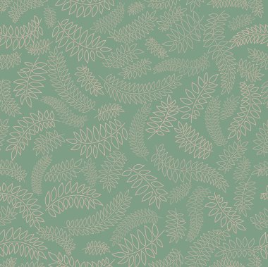 yapraklar yeşil zemin üzerine çiçek seamless modeli