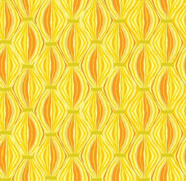 Seamless yellow background from wavy skein lines — Stock Vector