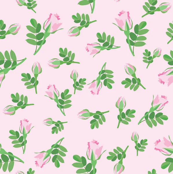 Seamless pattern with pink rose, background — Stock Vector