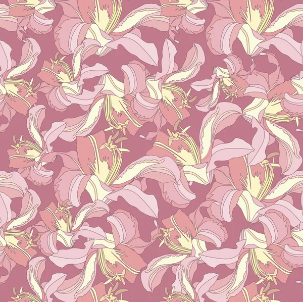 Motif floral sans couture. Fond vectoriel de fleurs. Fond d'écran élégant . — Image vectorielle