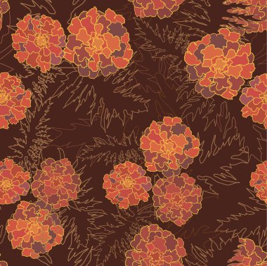 kırmızı, turuncu marigolds arka plan