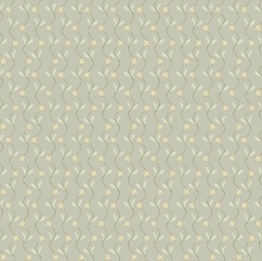 Çiçeksiz desen. Yeşil arkaplanda süsleme vektör motifi. Zarif duvar kağıdı.