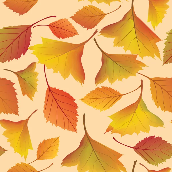 Herfst bladeren naadloze patroon achtergrond — Stockvector