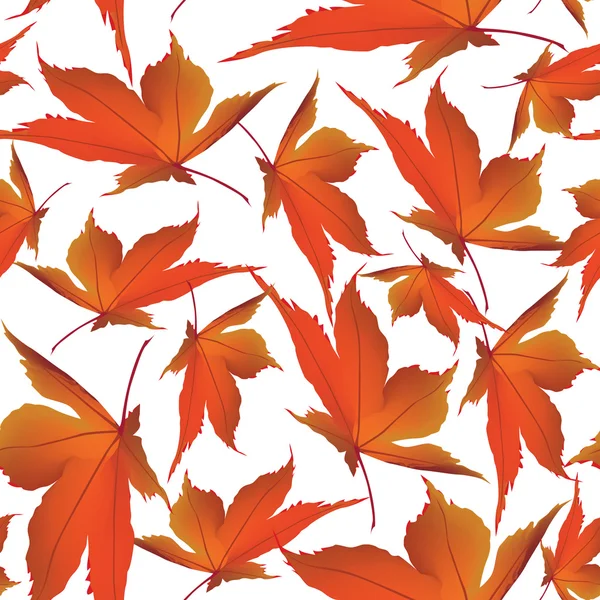 Autumn maple leaves seamless pattern background — Stock Vector