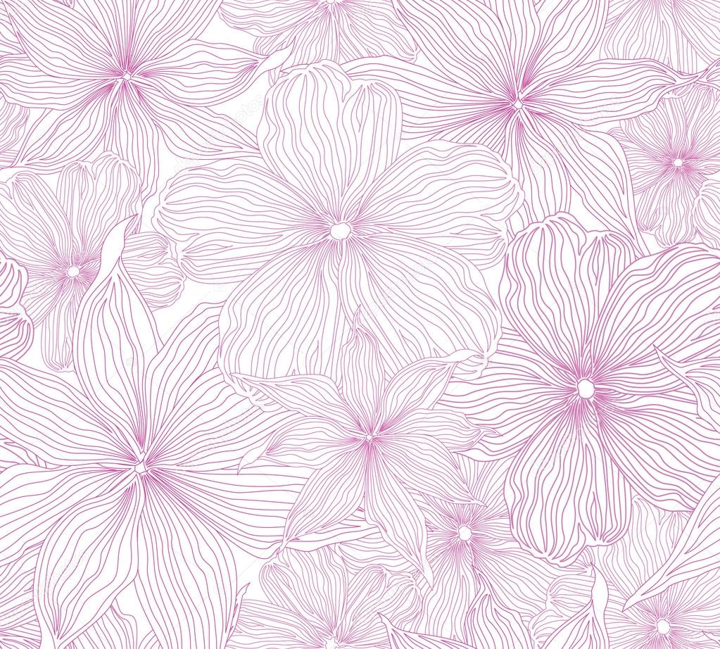 fundo floral vetor sem emenda de flores lilás e rosa — Vetor de Stock