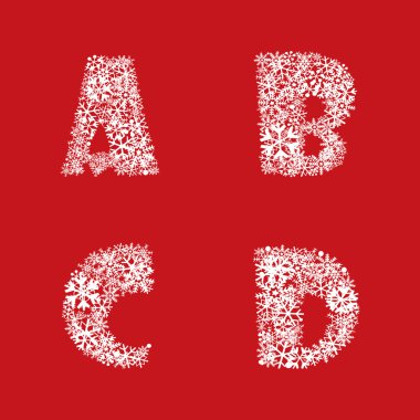 alfabe seti. Noel ve yeni yıl abc harfleri.