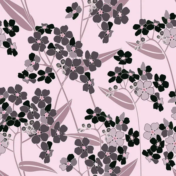 花卉的无缝背景。装饰花卉图案. — 图库矢量图片