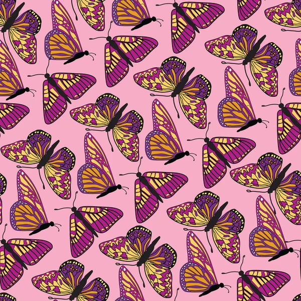 蝴蝶无缝背景 — 图库矢量图片