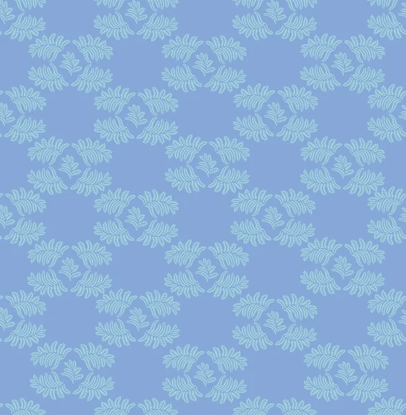 Floral pattern seamless. Flourish vector motif on blue background. Oriental wallpaper. — Stock Vector