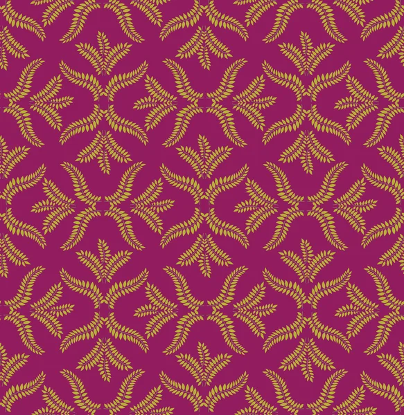 Padrão sem costura floral. Motivo vetorial ornamento em fundo roxo. Papel de parede elegante . — Vetor de Stock