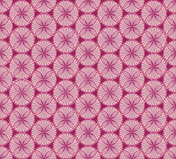Floral pattern seamless. Circle vector motif. Crimson background. Elegant wallpaper. — Stock Vector