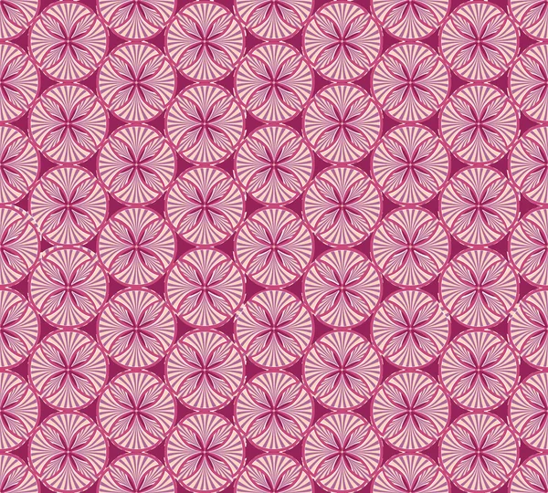 Patrón floral sin costuras. Motivo vectorial circular. Fondo carmesí. Fondo de pantalla elegante . — Archivo Imágenes Vectoriales