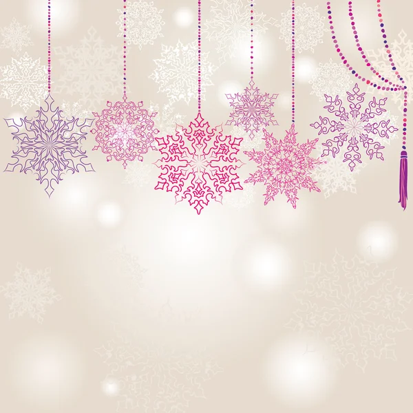 Sneeuwvlokken naadloze garland. Kerstdecoratie. sneeuw achtergrond. — Stockvector