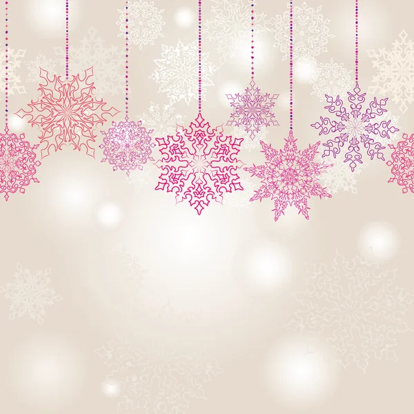 Płatki śniegu bez szwu wianek. świąteczne dekoracje. śnieg tło. — Wektor stockowy