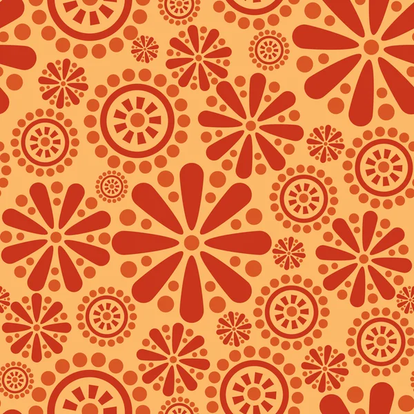 Fondo sin costura abstracto de flores y formas geométricas — Vector de stock