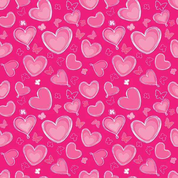 Love hearts Valentin's Day Seamless Pattern. Bright Vector seamless background. — Stock Vector