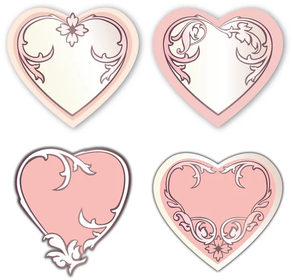 Conjunto de vectores corazones de San Valentín — Vector de stock