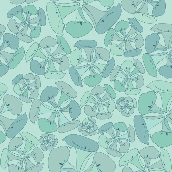 シームレスな花柄。緑色の背景で花のベクトルのモチーフ。エレガントな壁紙. — ストックベクタ