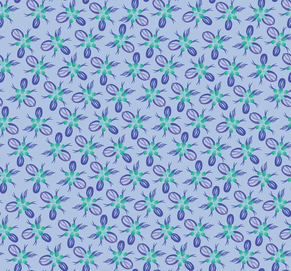 Patrón floral sin costuras. Motivo vector de flores sobre fondo azul. Fondo de pantalla elegante . — Archivo Imágenes Vectoriales