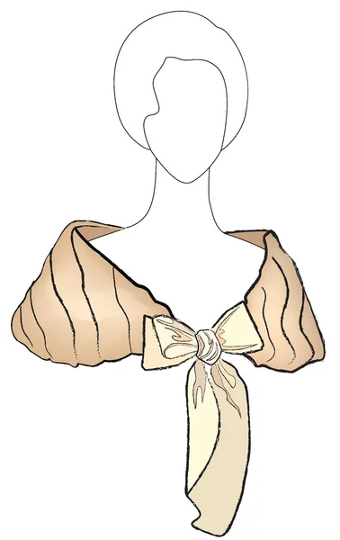 Cape de fourrure habillée fille. Fête de la mode rétro . — Image vectorielle