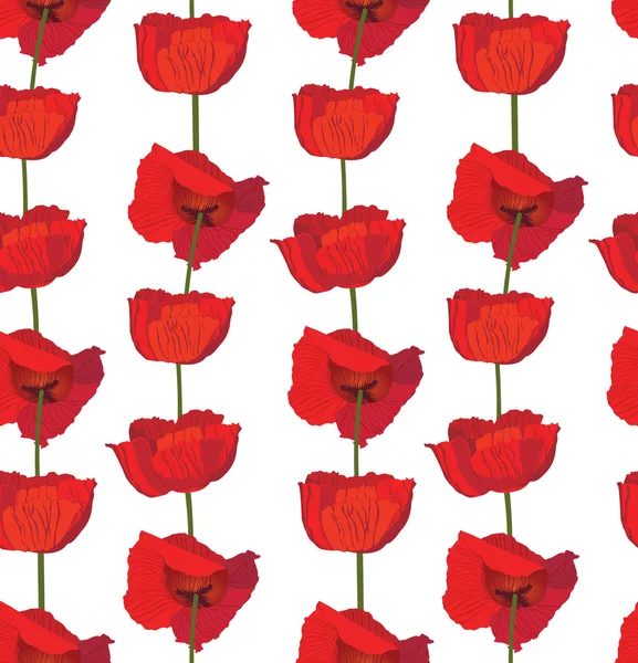 Blume Mohn nahtlosen Vektor Hintergrund. elegantes florales Muster. — Stockvektor