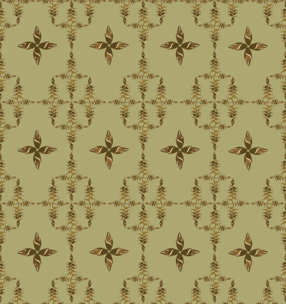 Floral pattern seamless. Flower vector motif on green background. Elegant wallpaper. — Stock Vector