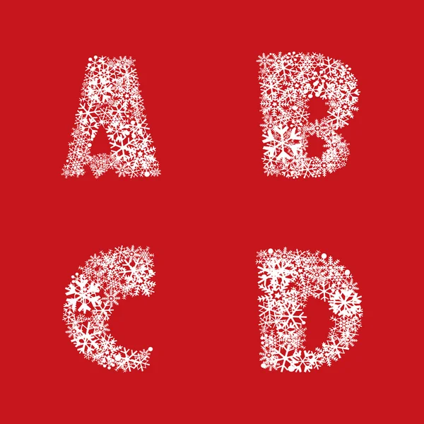 Alphabet Set. Christmas and New Year ABC letters. — Stock Vector