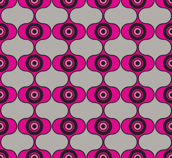 Abstract seamless pattern with geometric ornament, black,gray and pink background — Stock Vector