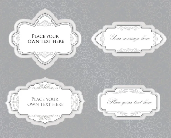 Set of badges, tags with copy space. Set of vintage gift lacy cards illustration. — Stockfoto