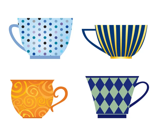 Cups of different shape vector set. — Stock Vector