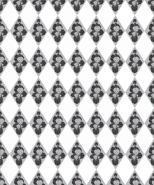 Монохроматический абстрактный бесшовный рисунок плитки ромба. Бесшовный цветочный декоративный фон . — стоковый вектор