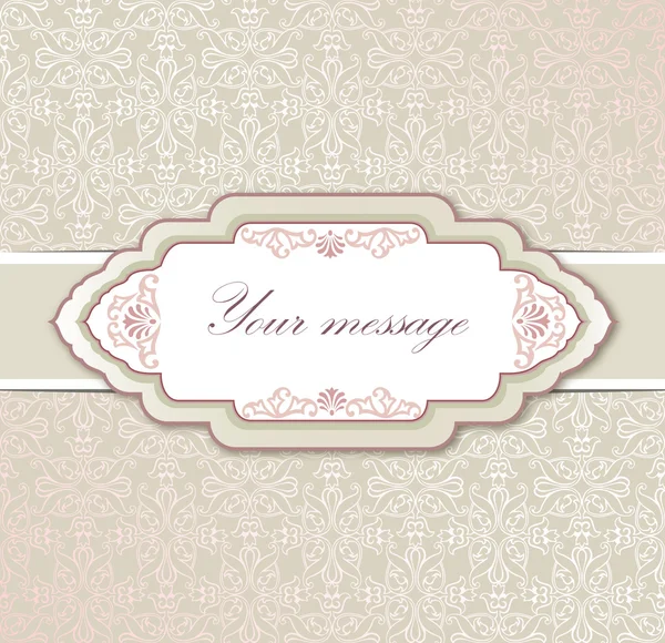 Vintage frame on retro floral seamless texture. Can be used as Greeting Card or Cover. — Stock Vector