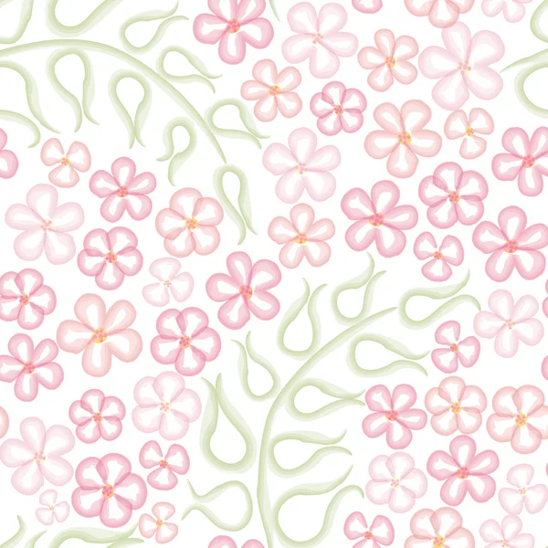 Flower seamless pattern. White floral seamless background. — Stock Vector